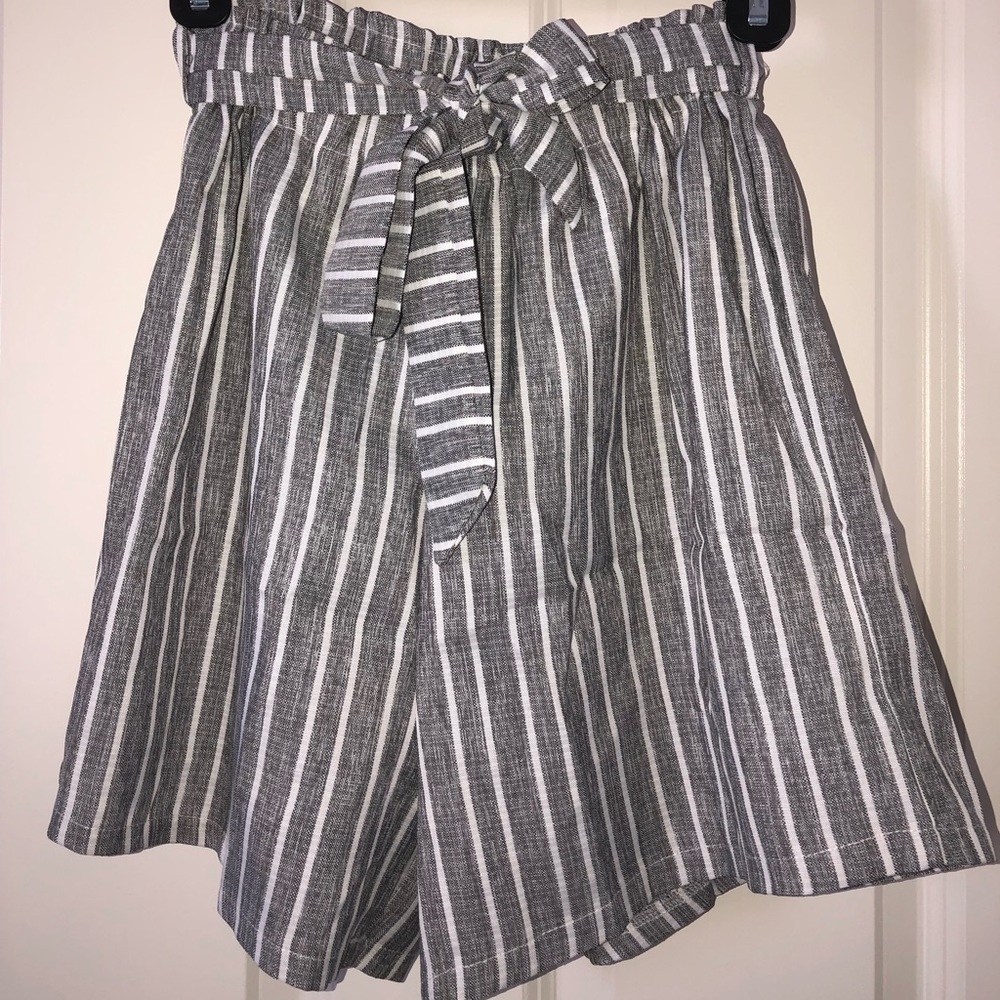 Gray and white shorts